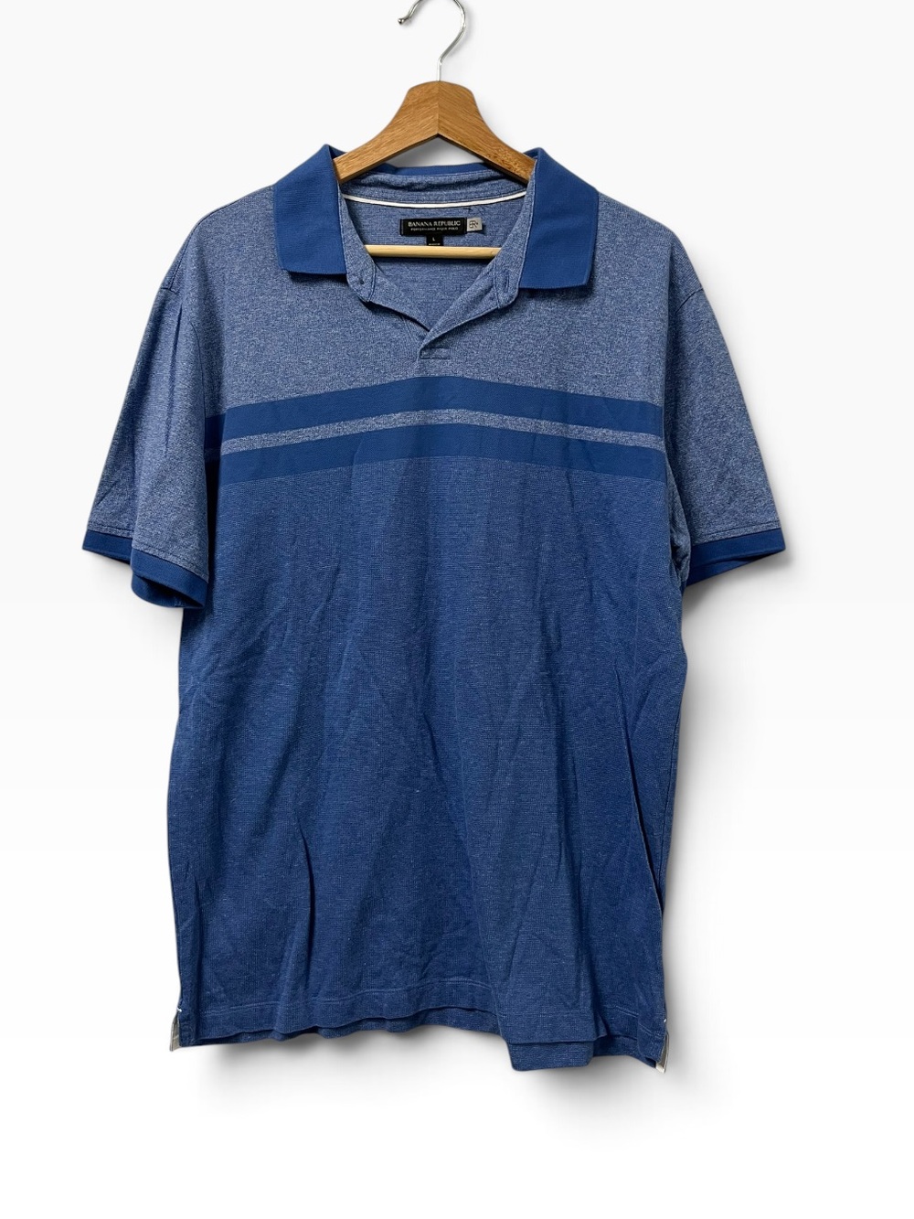 Banana Republic Men's Two-Tone Blue Stripe Polo